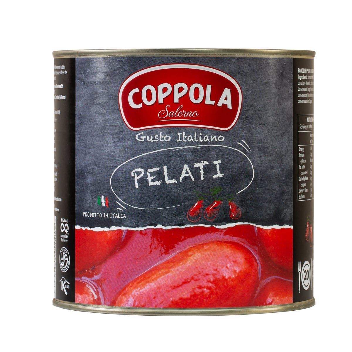 Tomate pelado italiano inteiro (pelati) 2,5kg — Coppola