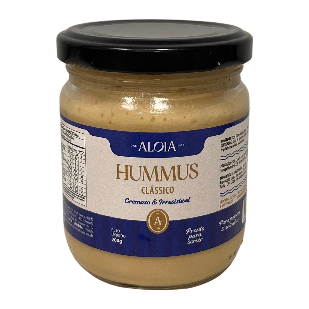Homus clássico em pote de vidro 200g — Aloia